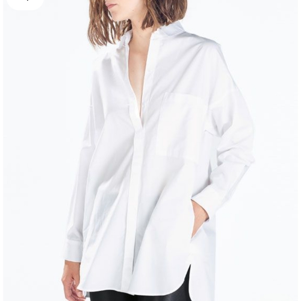 ZARA White Poplin Shirt
